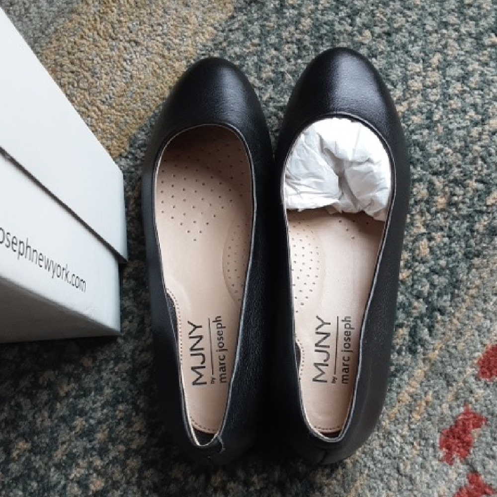 Marc Joseph New York Black Leather Women's Flats